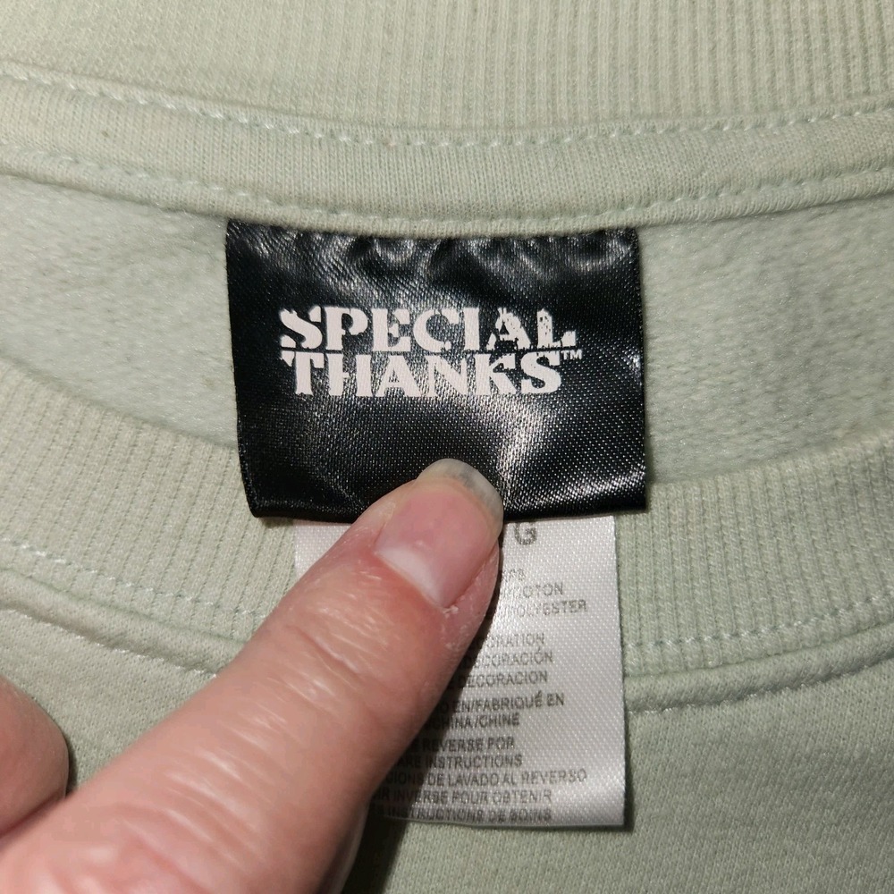 SOLD Thanks Women's Sweatshirt Sz XL Green Butterflies - Picture 3 of 10